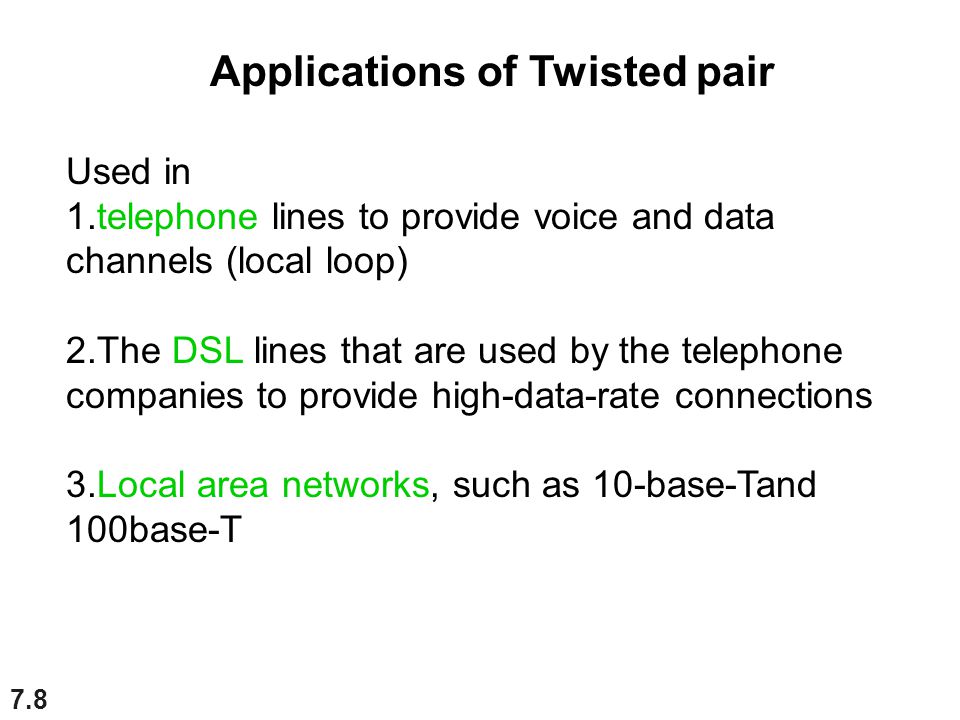 Applications of Twisted pair