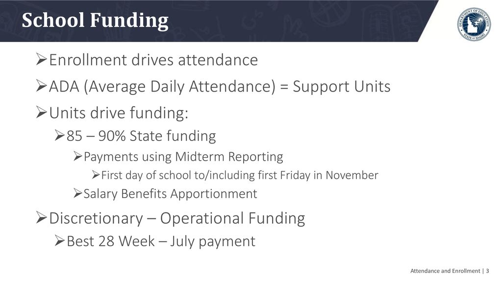 School Funding Enrollment drives attendance