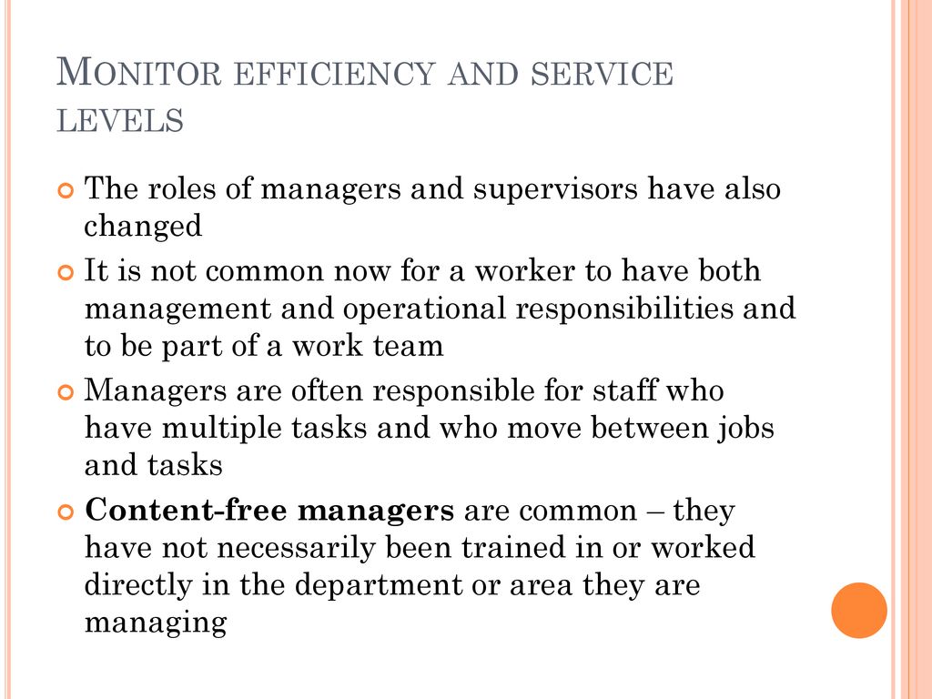 process of monitoring work operations