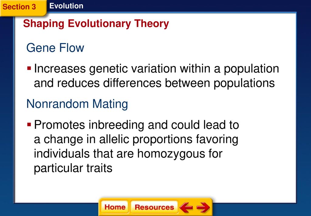 Section 3 Evolution. Shaping Evolutionary Theory. Gene Flow.