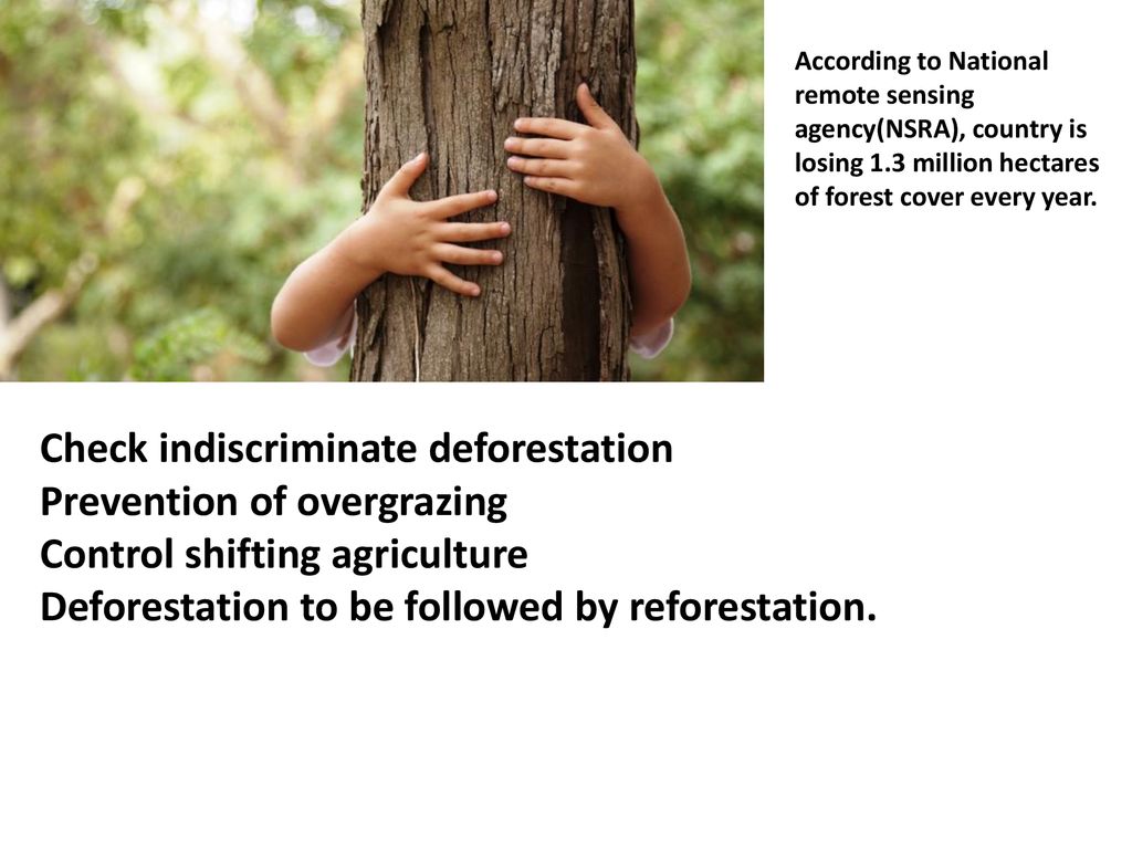 Check indiscriminate deforestation Prevention of overgrazing