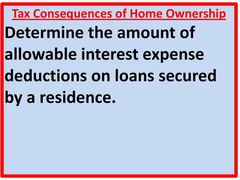 Tax Consequences of Home Ownership