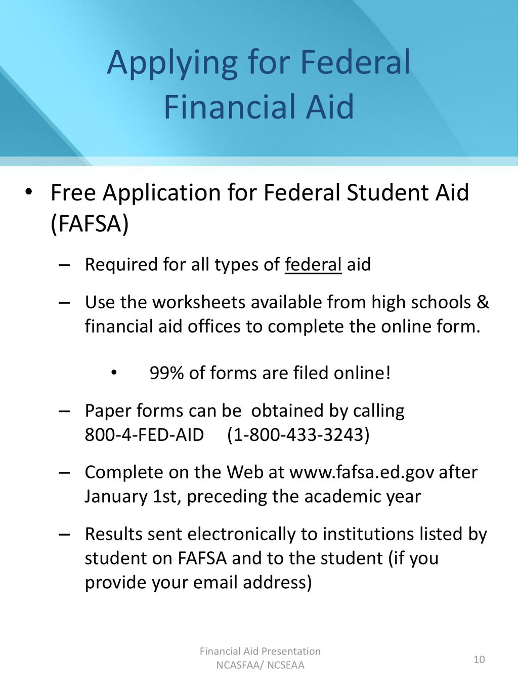 Financial Aid for College ppt download