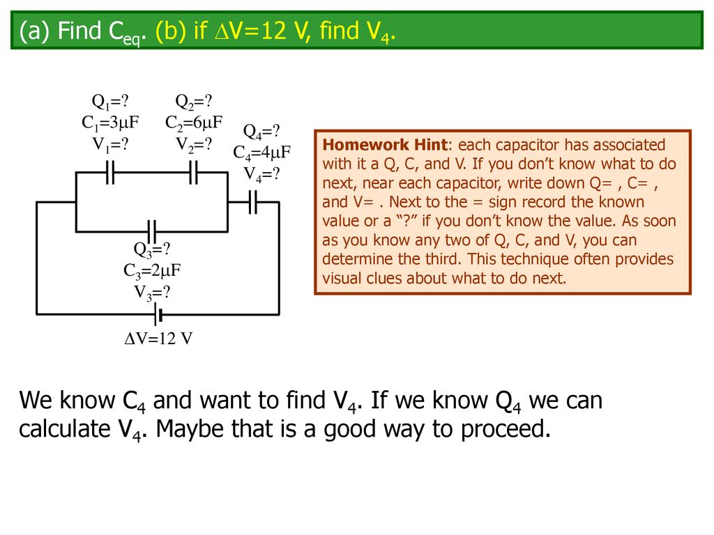 Example Determine The Capacitance Of A Single Capacitor That Will Have The Same Effect As The Combination Shown Use C1 C2 C3 C C2 C1 C3 I Don T Ppt Download