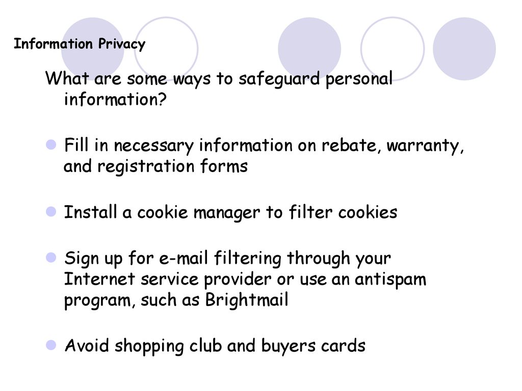 What are some ways to safeguard personal information