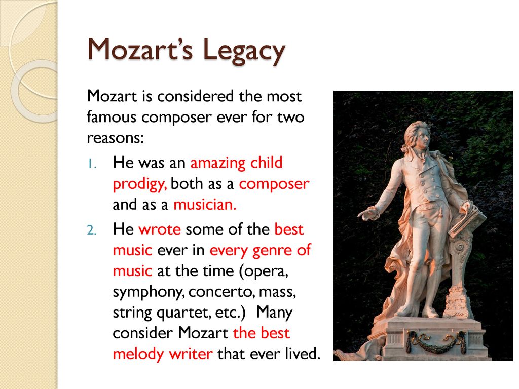 III. Mozart's Contributions to Classical Music