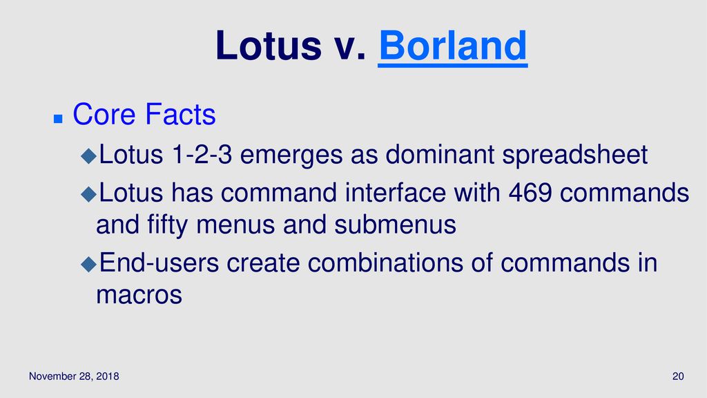 Lotus v. Borland Core Facts