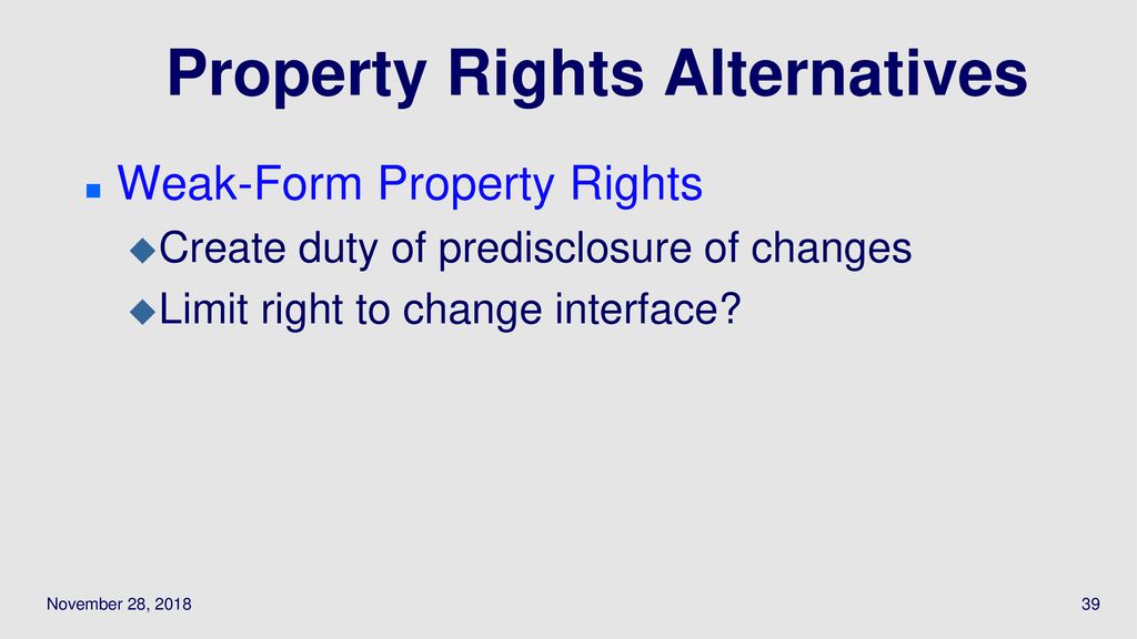 Property Rights Alternatives