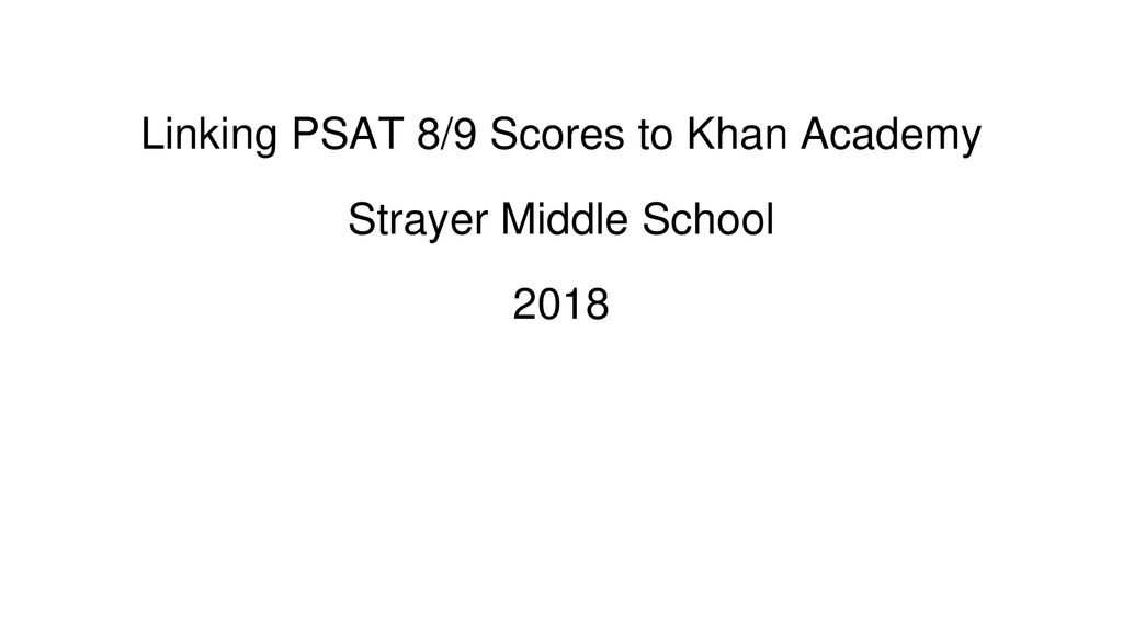 Linking PSAT 8/9 Scores to Khan Academy ppt download