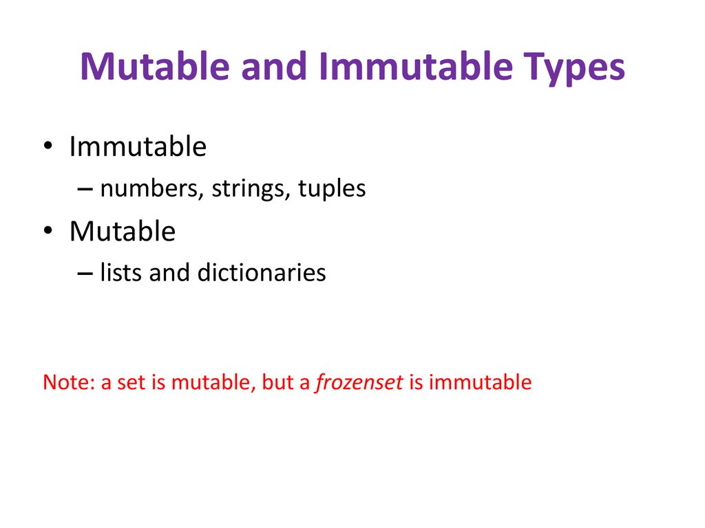 Sharing, mutability, and immutability - ppt download