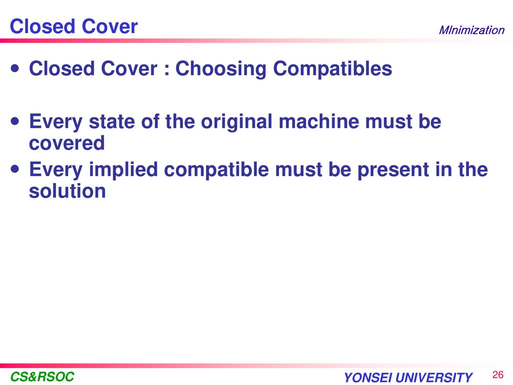 Closed Cover : Choosing Compatibles