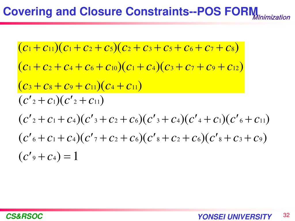 Covering and Closure Constraints--POS FORM