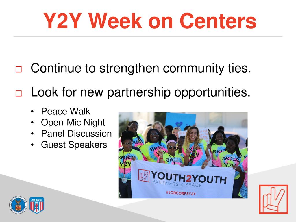 Y2Y Week on Centers Continue to strengthen community ties.