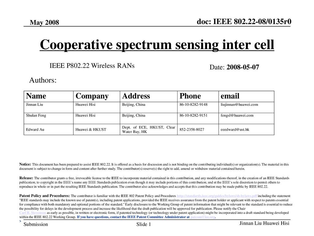 Cooperative spectrum sensing inter cell