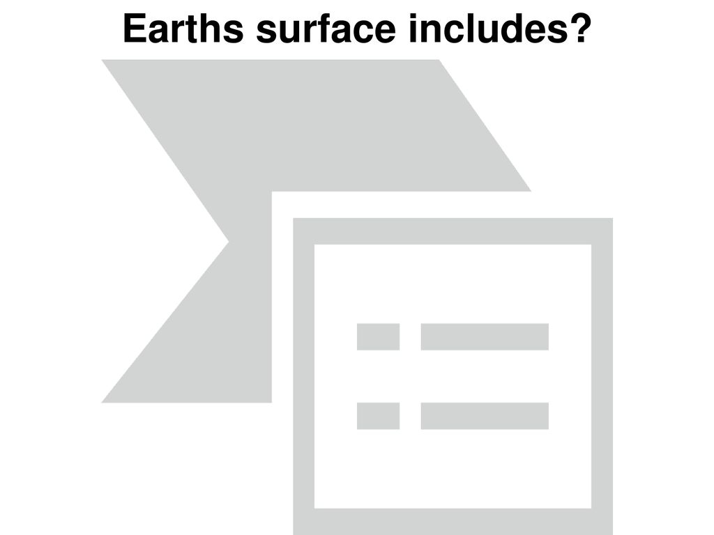Earths surface includes