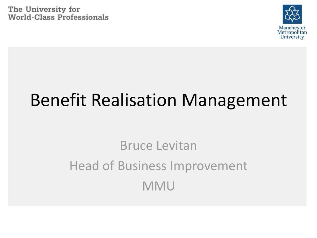Benefit realisation management ppt download