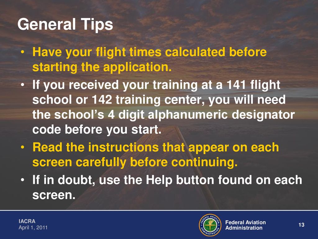 Integrated Airman Certification and/or Rating Application ppt download