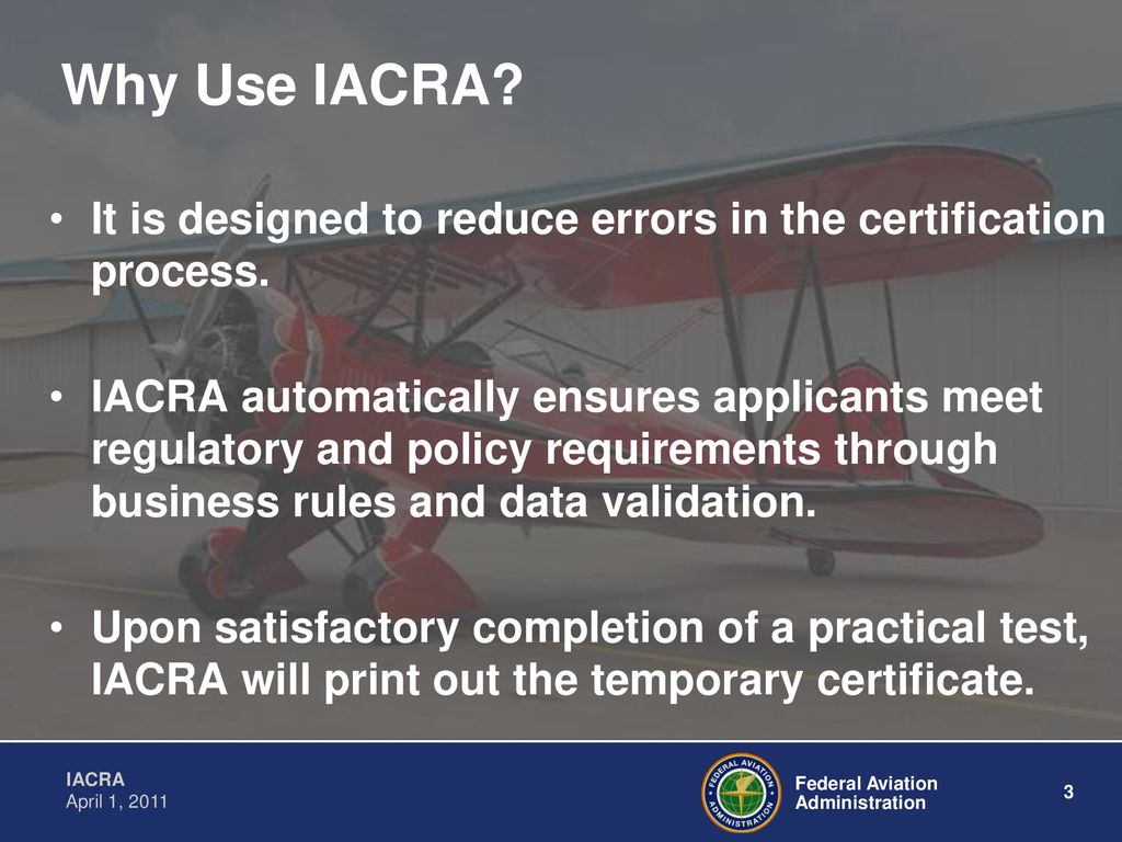 Integrated Airman Certification and/or Rating Application ppt download
