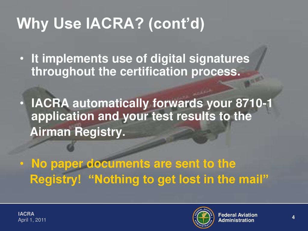 Integrated Airman Certification and/or Rating Application ppt download