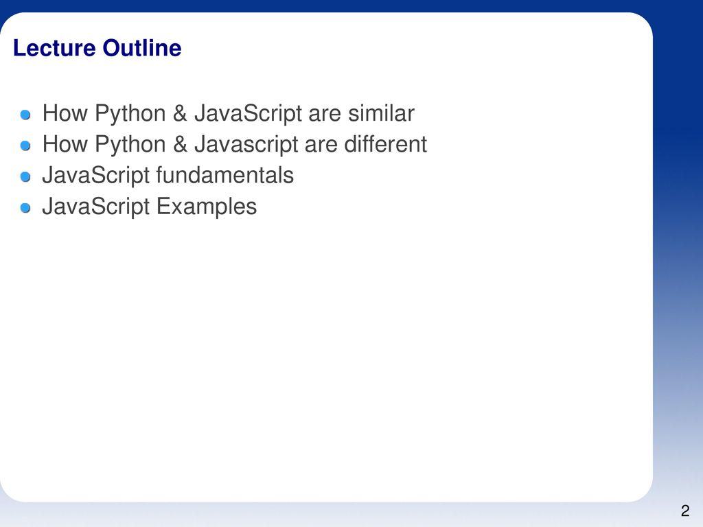 Introduction to JavaScript for Python Programmers - ppt download