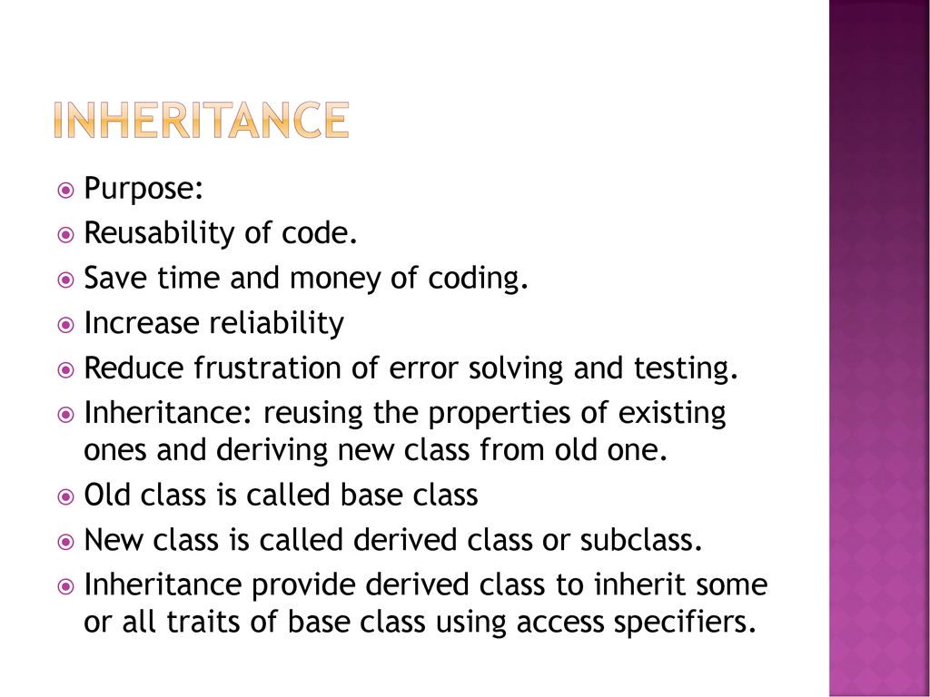 Inheritance Dr. Bhargavi Goswami Department of Computer Science - ppt ...
