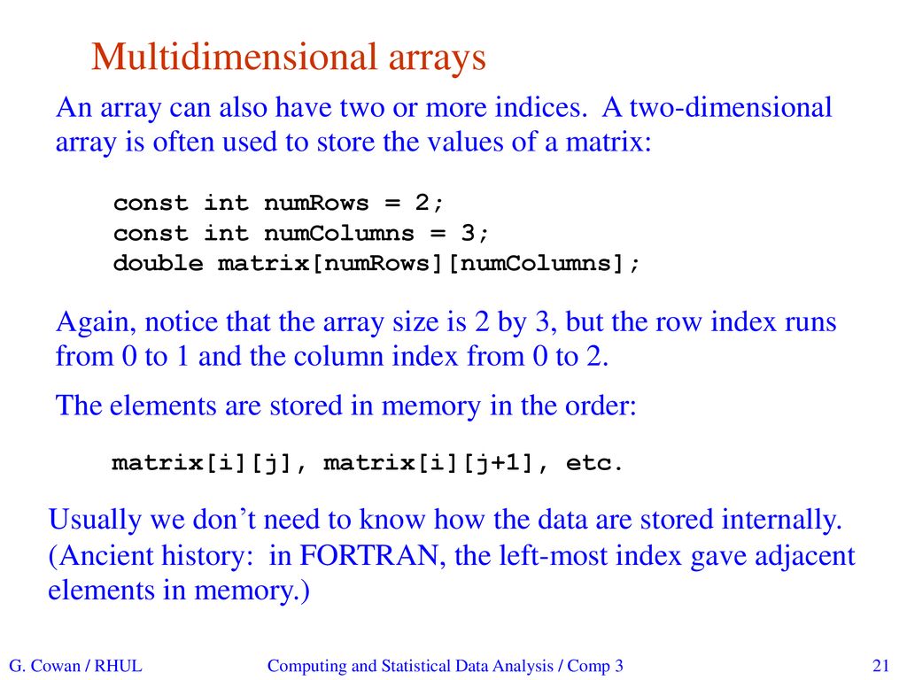 Computing and Statistical Data Analysis Comp 3 - ppt download