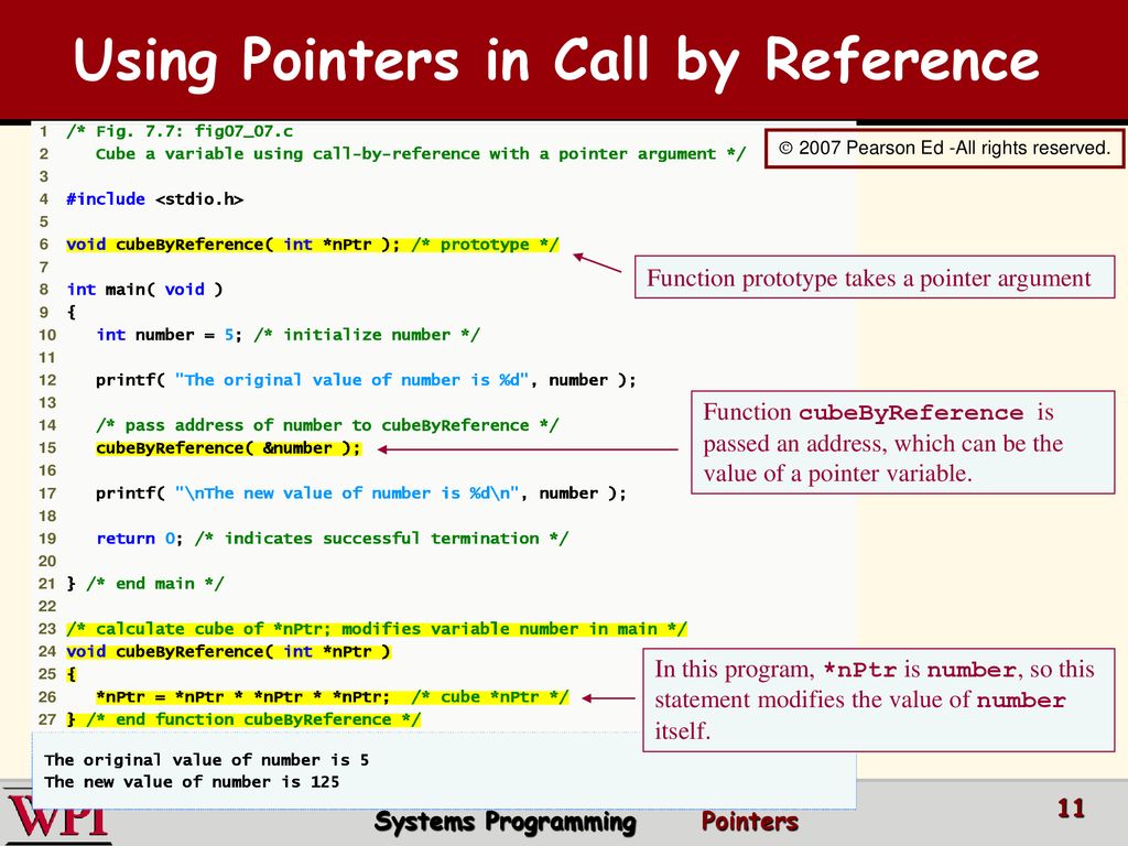 Using Pointers in Call by Reference Systems Programming Pointers
