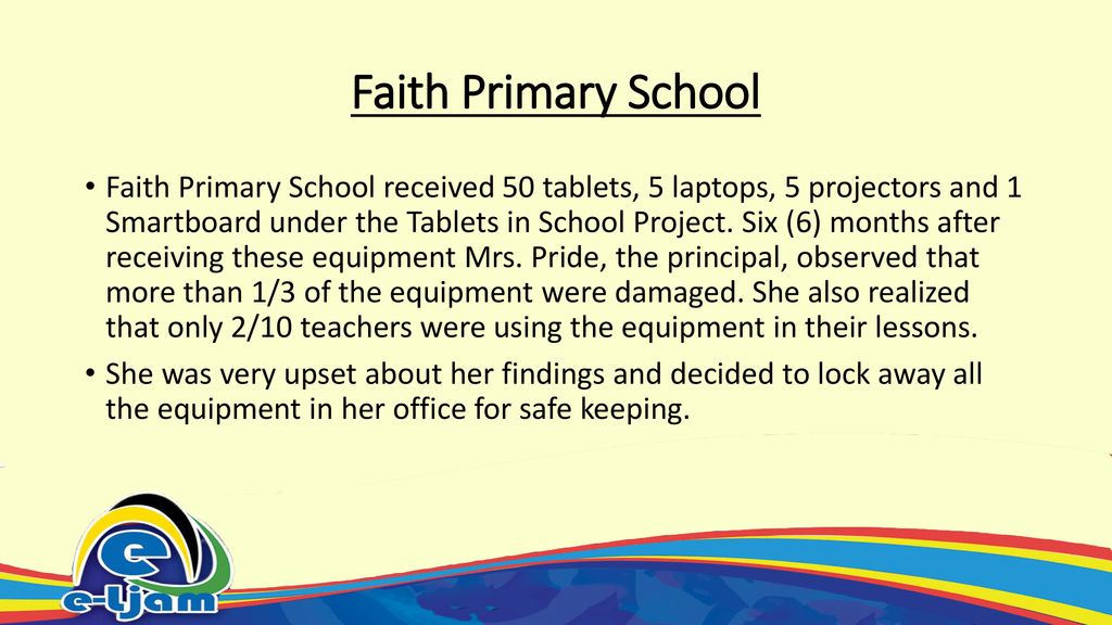 Faith Primary School Faith Primary School received 50 tablets, 5 ...