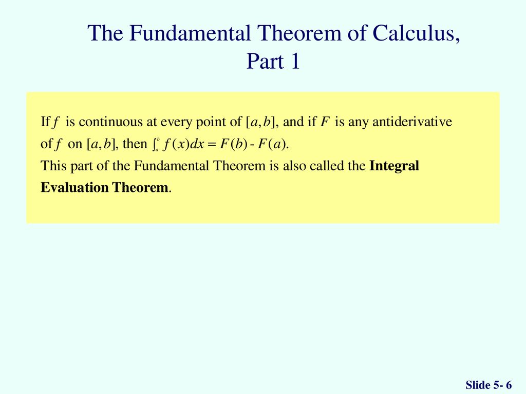 Fundamental theorem of calculus ppt download