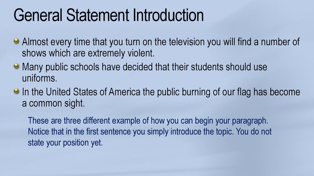 Introductory Paragraph Ppt Download essay-general-statement-example