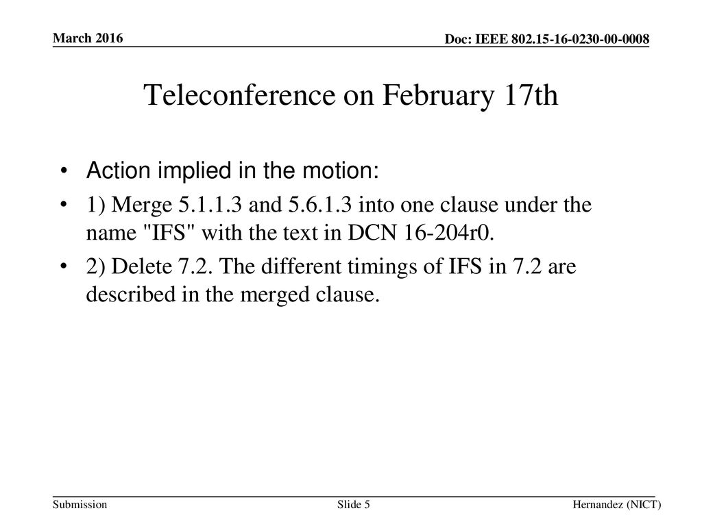 Teleconference on February 17th