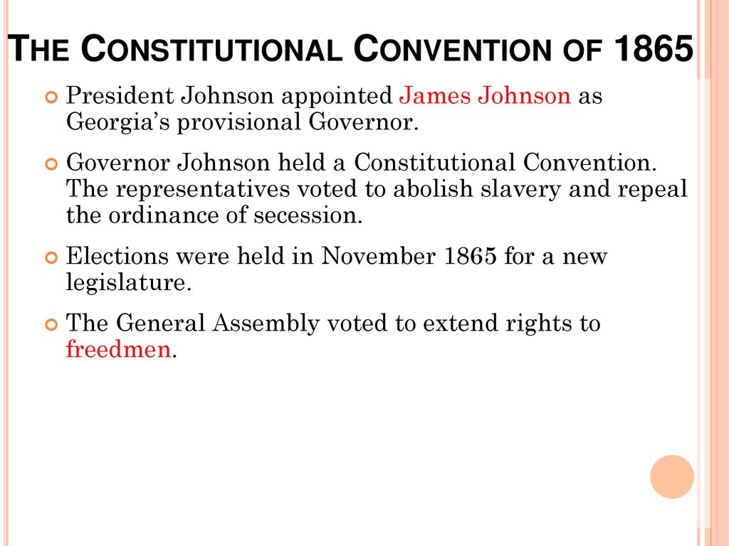 The Constitutional Convention of 1865