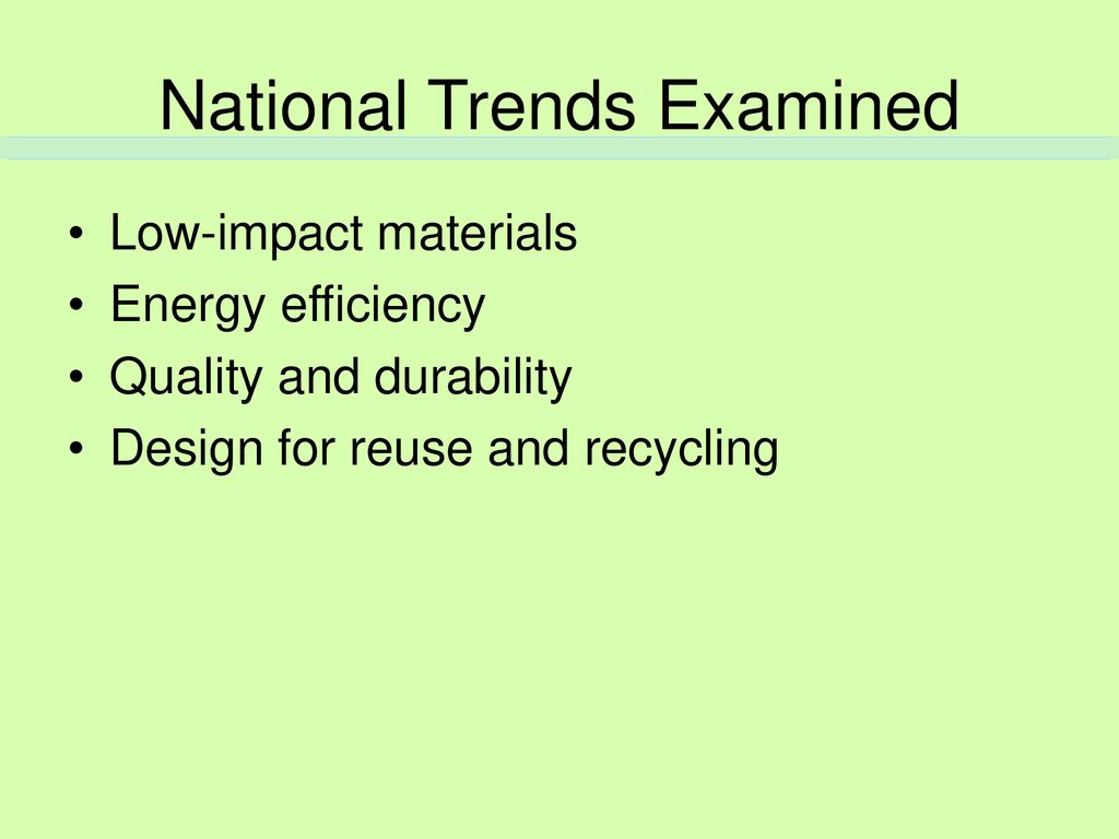 National Trends Examined