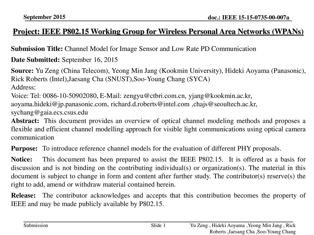 <month year> September Project: IEEE P Working Group for Wireless Personal Area Networks (WPANs)