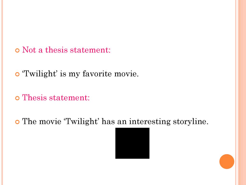 example thesis statements on movie