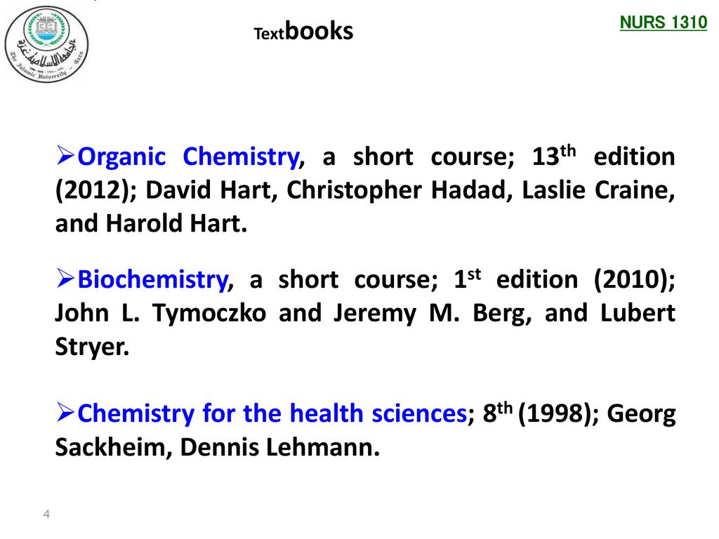 Introduction Course: Biochemistry for nursing (NURS 1310) - ppt download