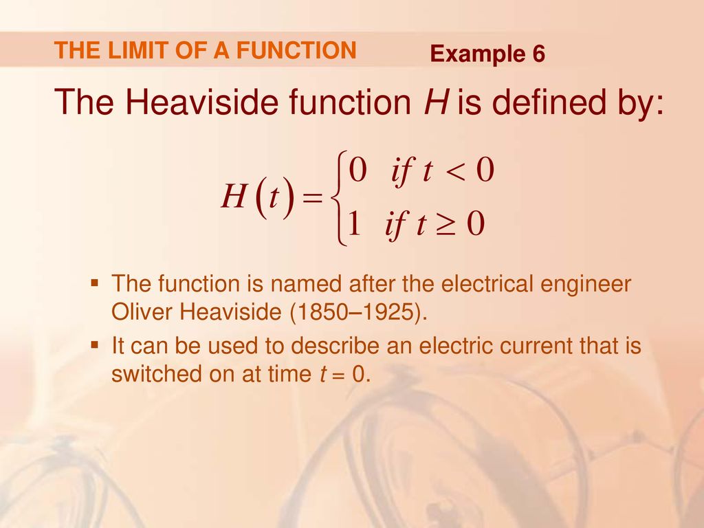 The Heaviside function H is defined by: