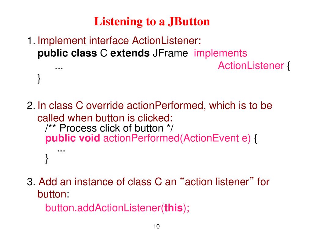 CS2110. GUIS: Listening to Events - ppt download