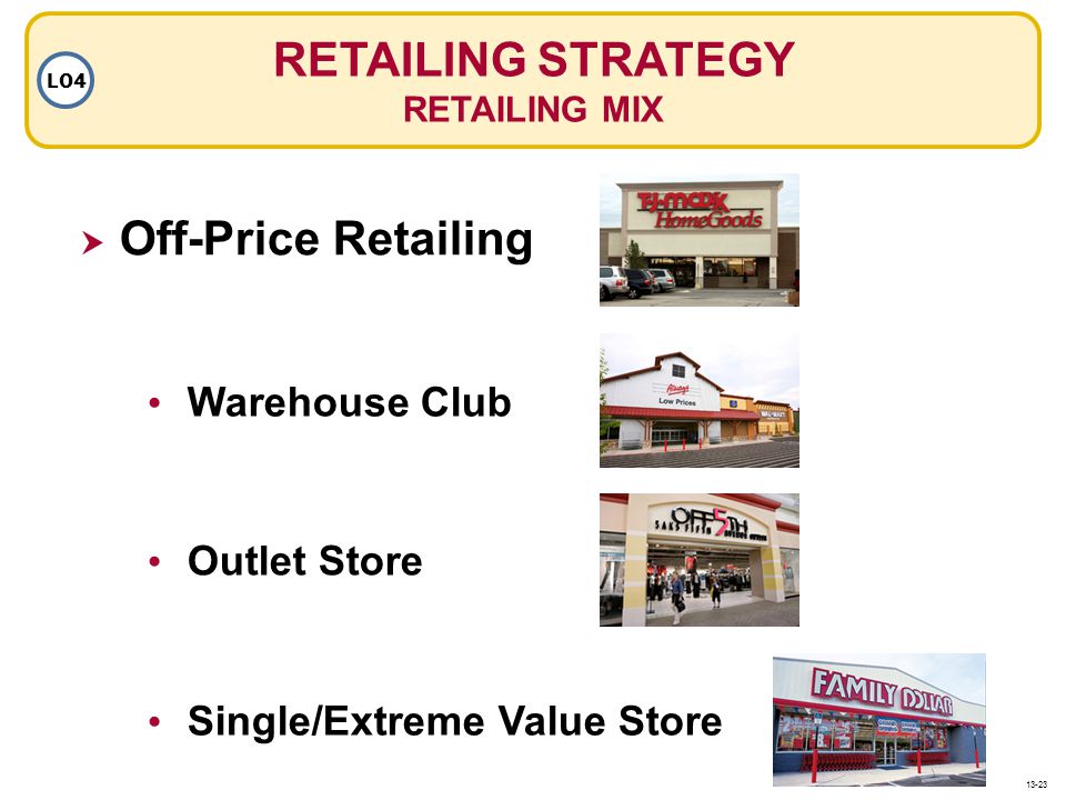 RETAILING STRATEGY Off-Price Retailing Warehouse Club Outlet Store