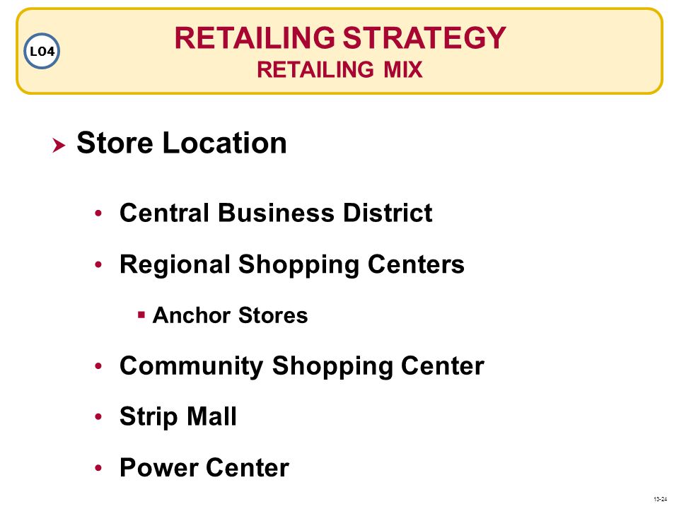 RETAILING STRATEGY Store Location Central Business District