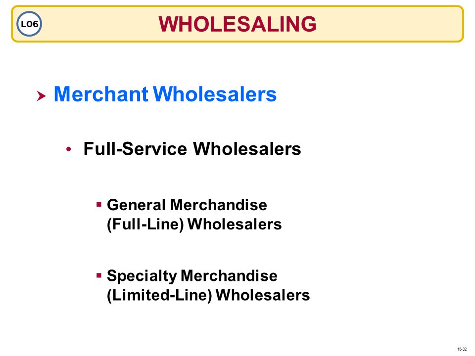 WHOLESALING Merchant Wholesalers Full-Service Wholesalers