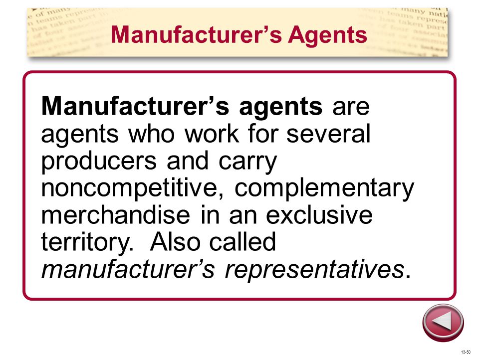 Manufacturer’s Agents