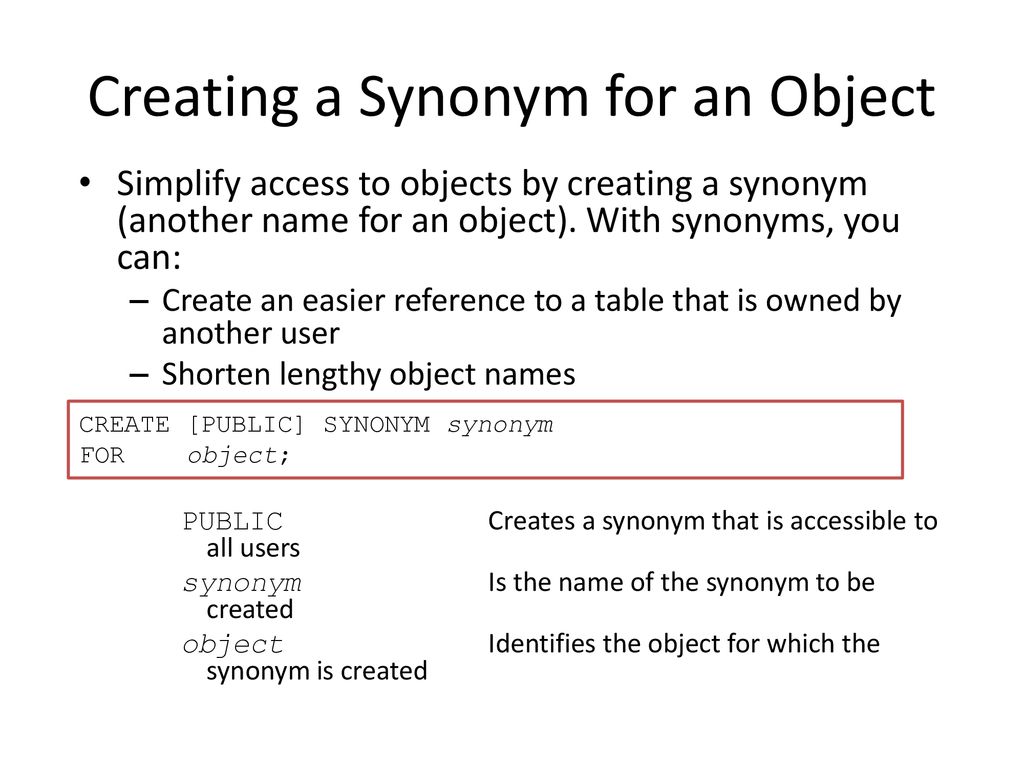 Creating Synonyms in Developer Studio