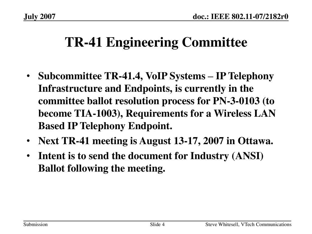 Tia liaison report to ieee ppt download
