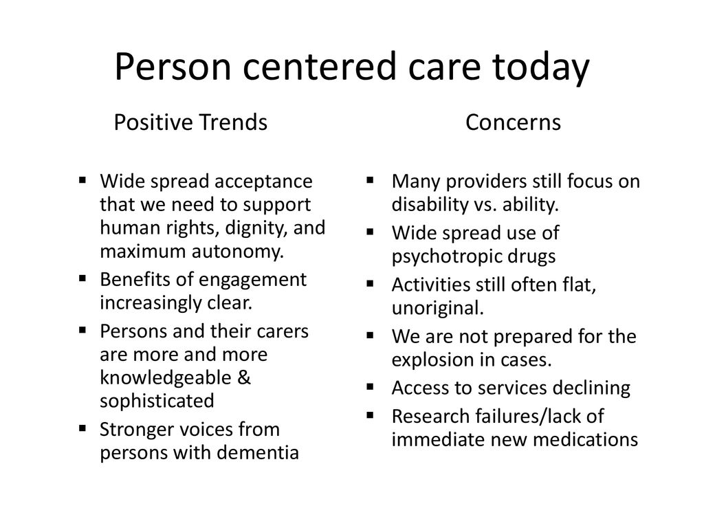 Person centered care today