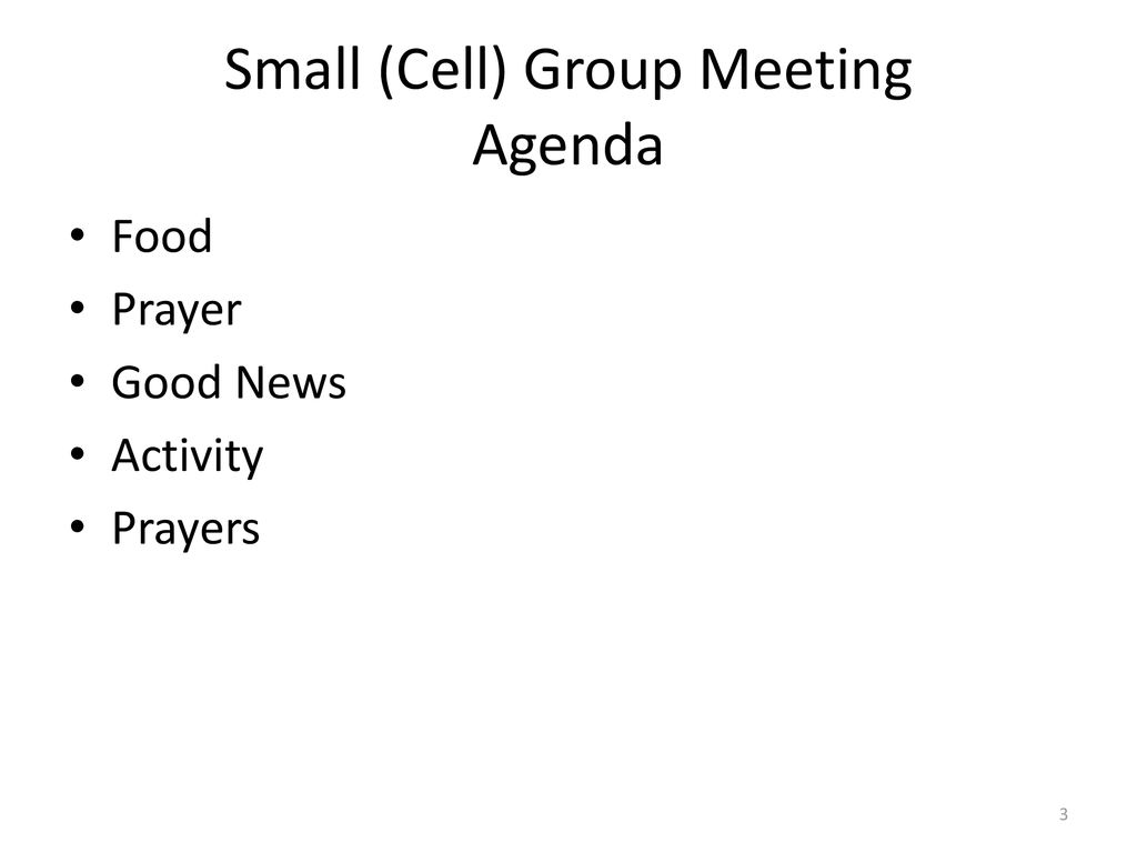 Small (Cell) Group Meeting Agenda