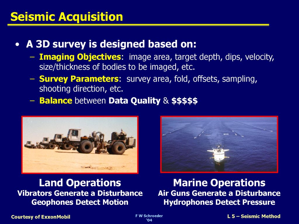 Seismic Acquisition A 3d Survey Is Designed Based On Land Operations Ppt Download