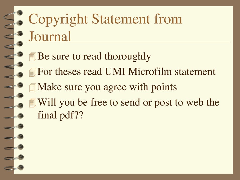 Copyright Statement from Journal