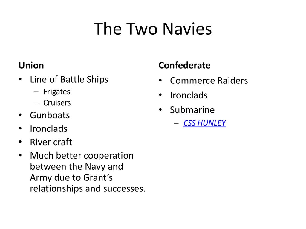 The Two Navies Union Confederate Line of Battle Ships Gunboats