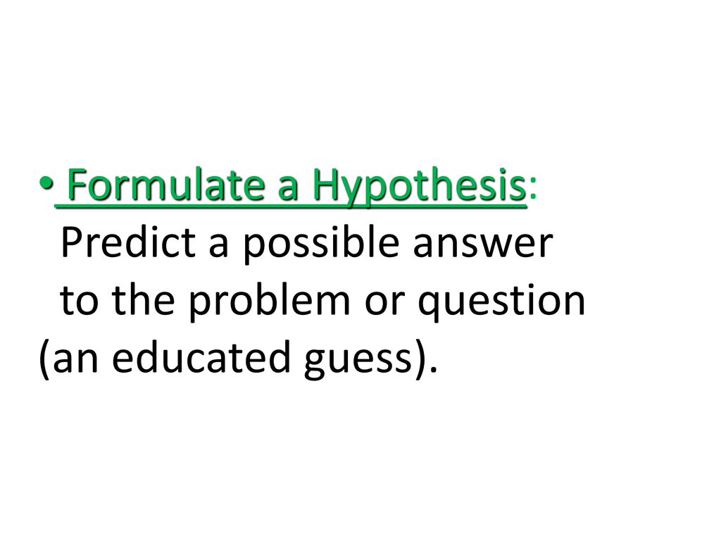 Scientific method the scientific method is a series of steps that are